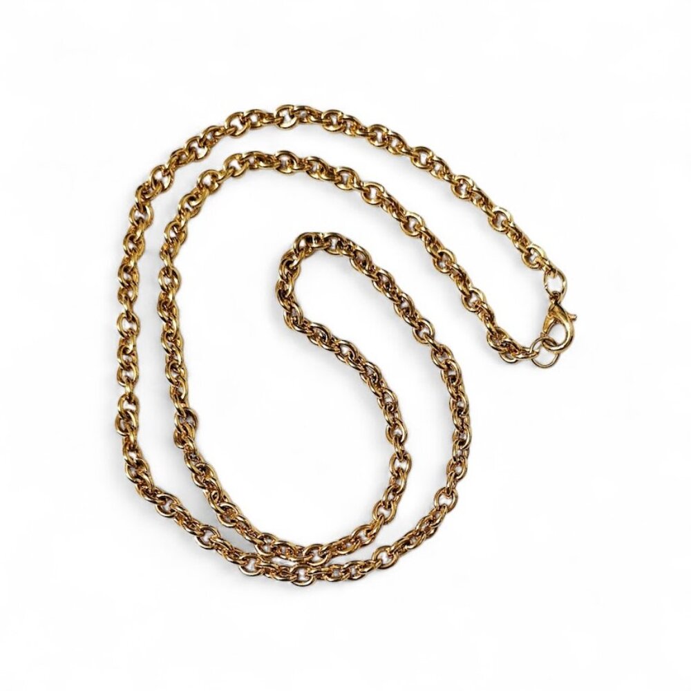 Handmade Gold Tone Chain Necklace Classic Cable Link Chain Long Layering Necklac
